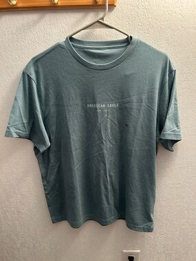 51. American Eagle Outfitters Men's Short Sleeve Crewneck T-Shirt in Teal Green